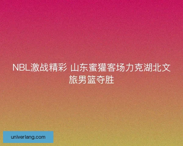 NBL激战精彩 山东蜜獾客场力克湖北文旅男篮夺胜